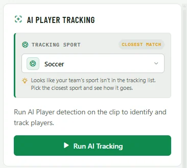 AI player tracking settings