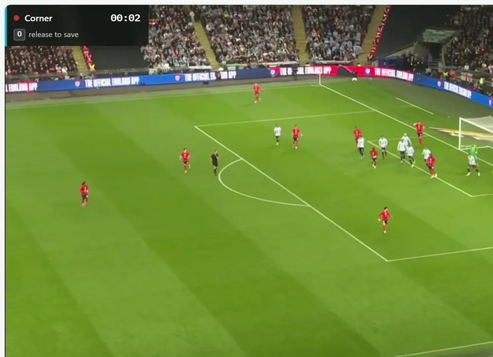 The recording chip: Corner, two seconds in, release to save